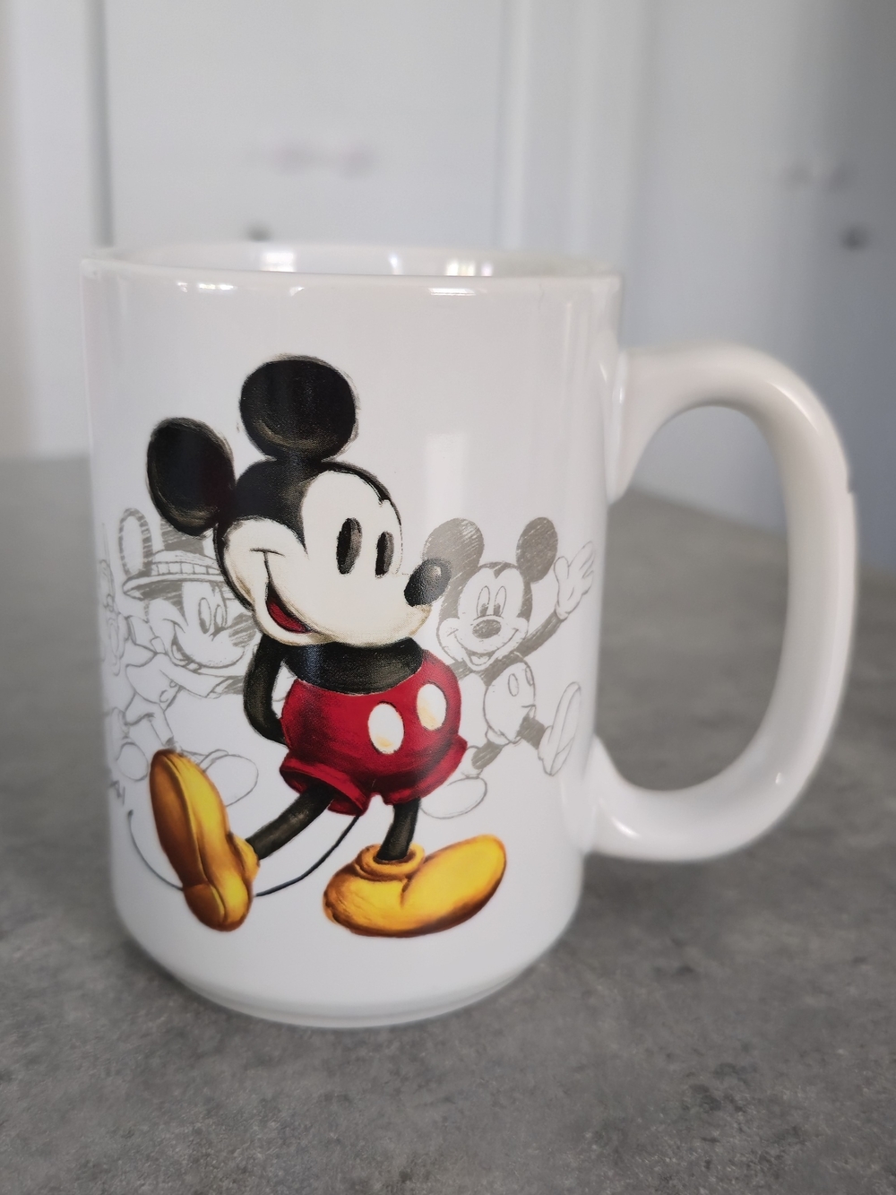 Disney White Ceramic Mug with Mickey Mouse Red Shorts & Yellow Shoes